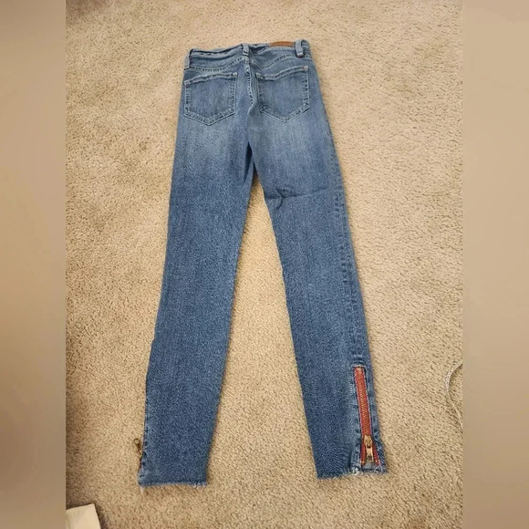 Etienne Marcel Size 25 Medium Blue Wash Jeans Straight Leg Red Zippers #C63 - Picture 7 of 7